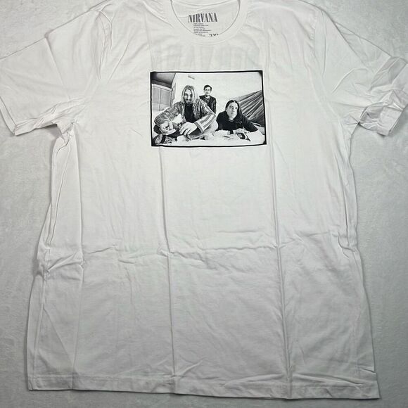 Nirvana photo portrait double sided concert release band‎ T-shirt NWOT Men 3XL - Picture 1 of 6
